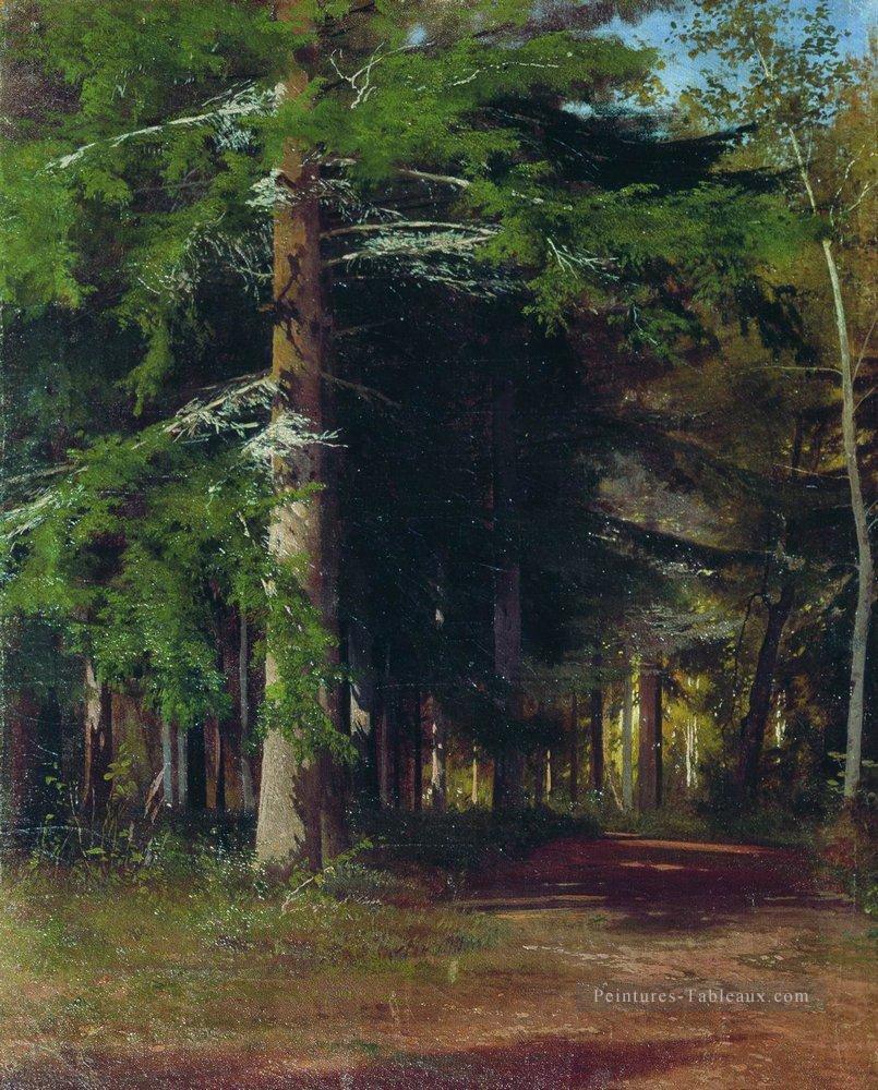 étude pour la peinture de bois de hachage 1867 paysage classique Ivan Ivanovitch Peintures à l'huile